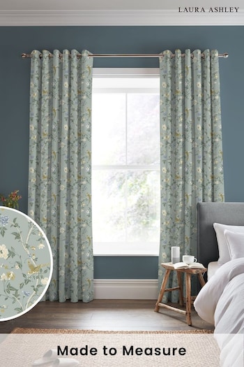 Laura Ashley Jade Green Summer Palace Made to Measure Curtains (585921) | £100