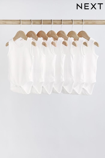 White 7 Pack Baby Vest Bodysuits (585931) | £11 - £13