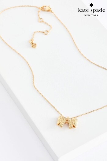 kate spade new york Gold Tone Wrapped In A Bow Pendant (585964) | £85