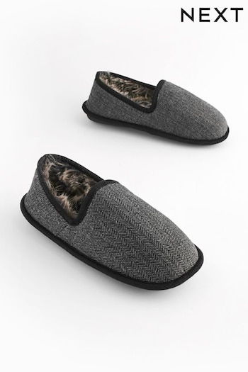 Charcoal Grey Closed Back Slippers (586055) | £19