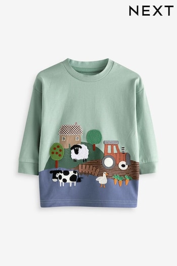 Green Farm 100% Cotton Long Sleeve Character T-Shirt (3mths-7yrs) (586199) | £8 - £10