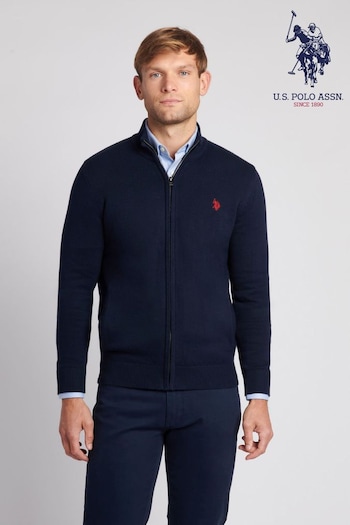 U.S. Polo Assn. Mens Blue Knitted Cardigan (586235) | £70