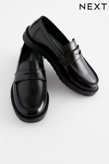 Black Leather Chunky Loafers (586265) | £30 - £37
