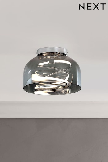 Smoke Grey Helix LED Flush Ceiling Light (586386) | £90