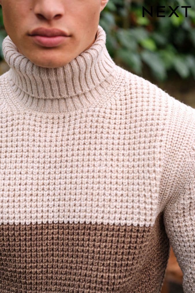 Mens Roll Neck Long Sleeve Knitwear Next Official Site