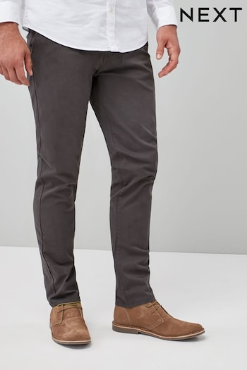 Dark Grey Straight Stretch Chino Trousers (586563) | £22