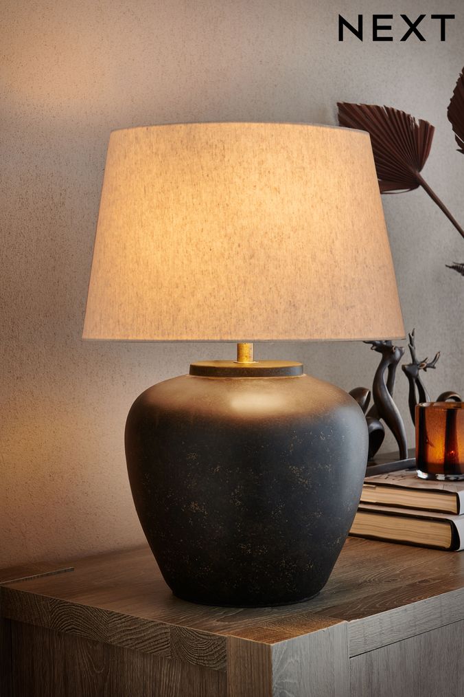 Black side table lamps deals