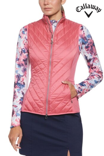 Callaway Apparel Ladies Pink Lightweight Quilted Gilet (586579) | £60