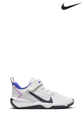 Nike White/Navy Junior Omni Trainers (586709) | £35