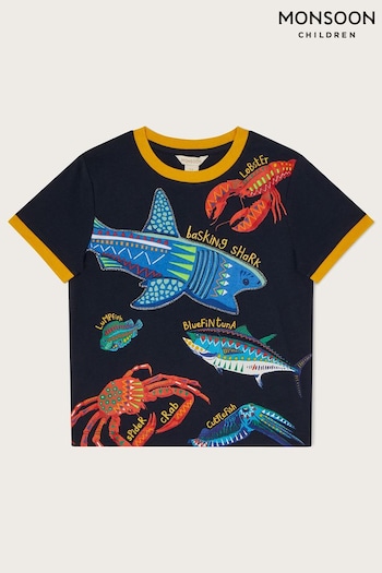 Monsoon Blue Fish WWF-UK Collaboration Print T-Shirt (586790) | £20 - £24