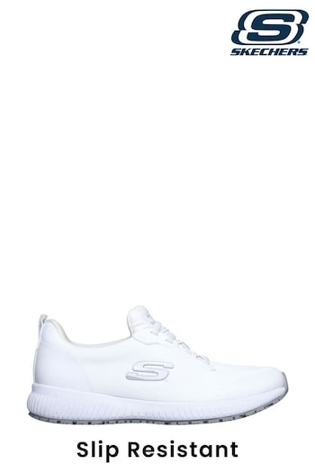 Skechers White Squad Slip Resistant Work Womens Trainers (586797) | £57