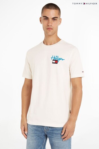 Tommy Hilfiger White Painted Graphic T-Shirt (586871) | £55