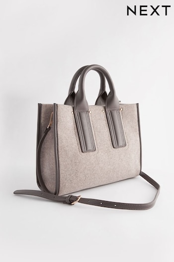 Brown Mini Felt Cross-Body Bag (587258) | £32