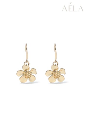 Aela Gold Tone Flower Drop Earrings (587312) | £9