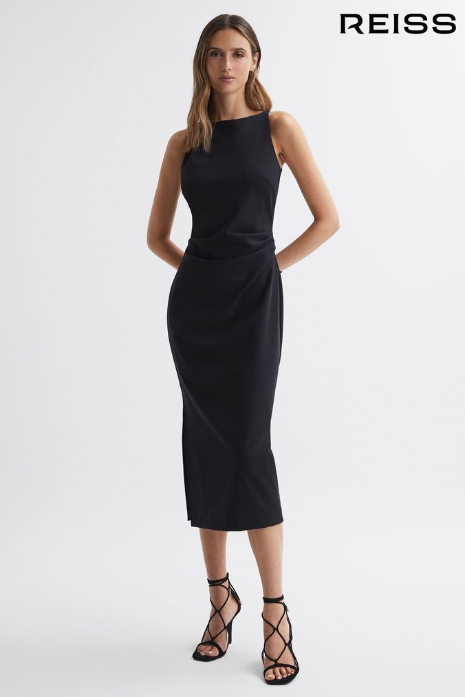 Boat neck plain bodycon on sale dress