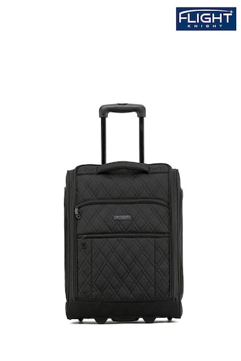 Flight Knight 55x40x20cm Ryanair Priority Soft Case Cabin Carry On Suitcase Hand Black Mono Canvas Luggage (587420) | £50