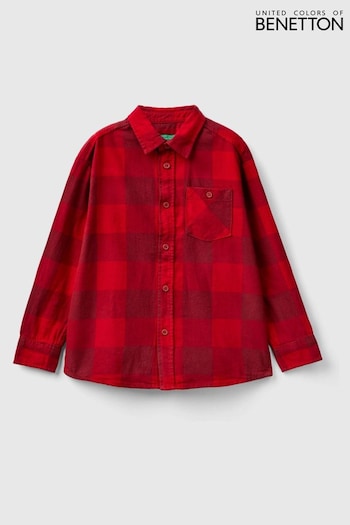 Benetton Red Checked Long Sleeve Shirt (587542) | £37.50