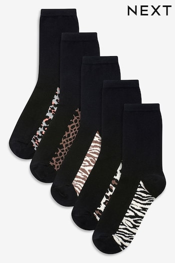 Neutral Animal Black Footbed Ankle Socks 5 Pack (587669) | £12