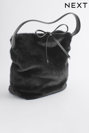 Black Faux Fur Hobo Bag (587830) | £34