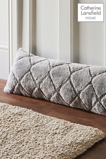 Catherine Lansfield Silver Cosy Diamond Fleece Draught Excluder (588222) | £16