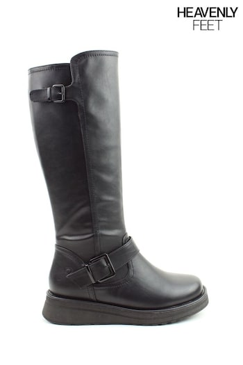 Heavenly Feet Ladies Vegan Friendly Tall Black Boots (588749) | £65