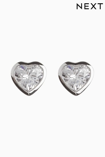 Sterling Silver Delicate Heart Stud Earrings (588790) | £10