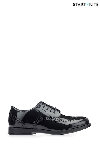 Start-Rite Brogue Pri Lace-up Black Patent Leather School Shoes F Fit (588859) | £50