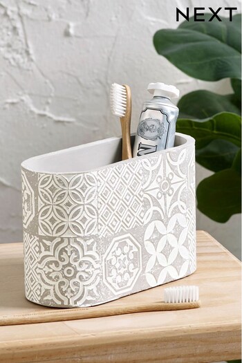 Natural Tile Print Toothbrush Holder (589026) | £14