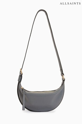 AllSaints Grey Half Moon Crossbody Bag (589077) | £139