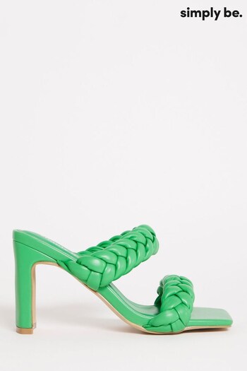 Simply Be Green Plaited Heeled Wide Fit Sandals (589109) | £37