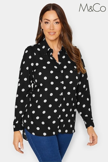 M&Co Black Polka Dot Tie Shirt (589150) | £25