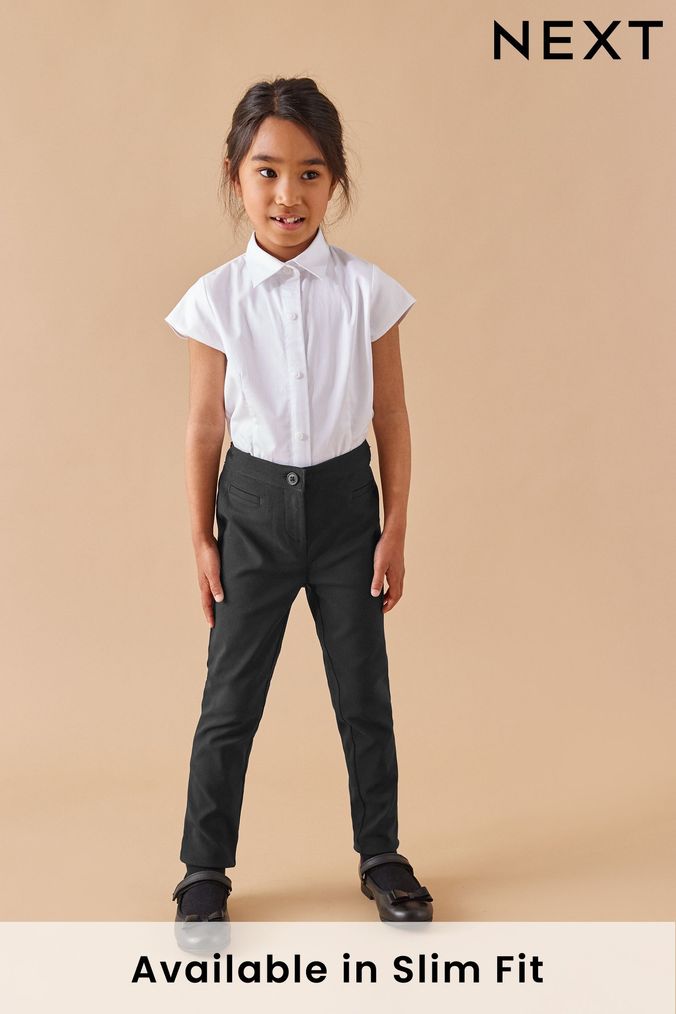 Teens Black Stretch Belted Trousers | New Look