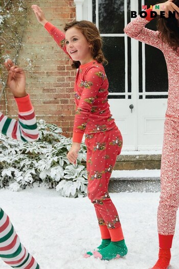 Boden Red Snug Long John Christmas Pyjamas (589380) | £23 - £27