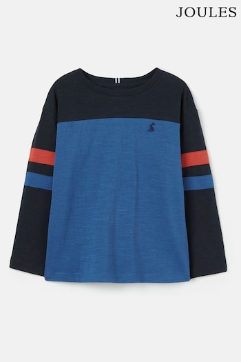 Joules Grayson Blue Long Sleeve Colourblock T-Shirt (589759) | £14.95 - £18.95