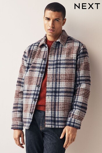 Grey Quilted Check Shacket (589905) | £65