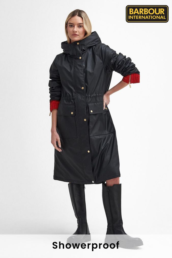 Buy Women s Barbour International Raincoat Long Coatsandjackets Online Next UK