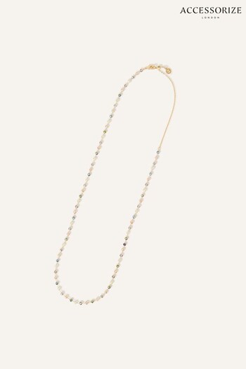 Accessorize Gold Tone Long Beaded Necklace (591042) | £24