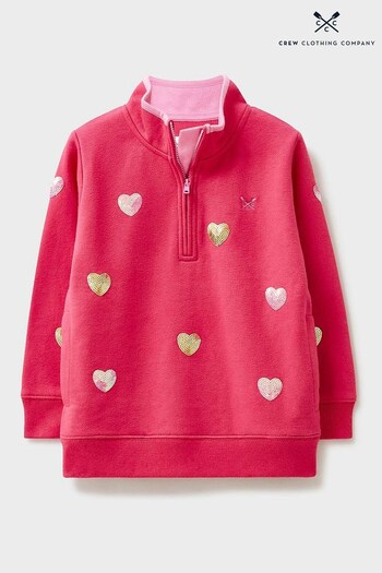 Crew hats Clothing Company Pink Heart Print Cotton Casual Sweatshirt (591186) | £32 - £40