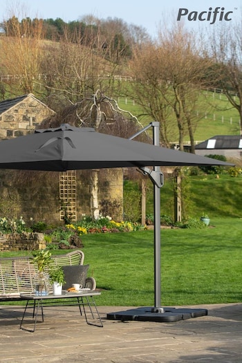 Pacific Grey Taupe Garden Challenger T2 3.5 x 2.6m Oblong Anthracite Parasol (591637) | £550