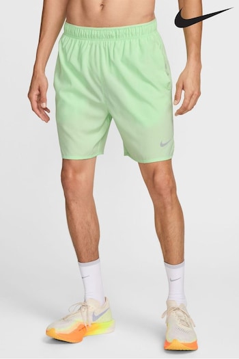 Nike Light Green 7 Inch Dri-FIT Challenger Briefs Lined Running Shorts (591807) | £35