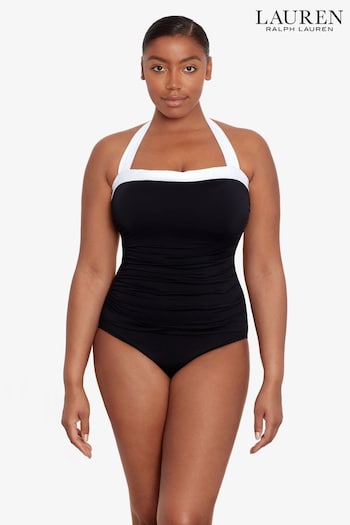 Lauren Ralph Lauren Bandeau Halter Neck Black Swimsuit (591909) | £149
