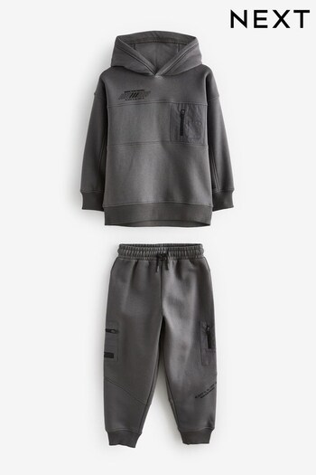 Charcoal Grey Set Utility Upspec Hoodie isabel and Jogger Set (3-16yrs) (592294) | £32 - £40