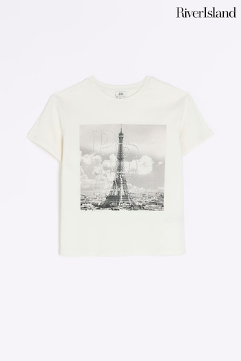 River Island White Girls Paris Landscape T-Shirt (592408) | £14