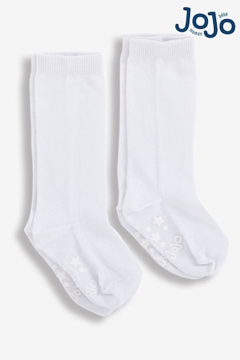 Jojo Maman Bébé White 2-Pack Long Socks (592419) | £8.50