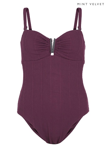 Mint Velvet Purple Marth Bandeau Swimsuit (592581) | £69