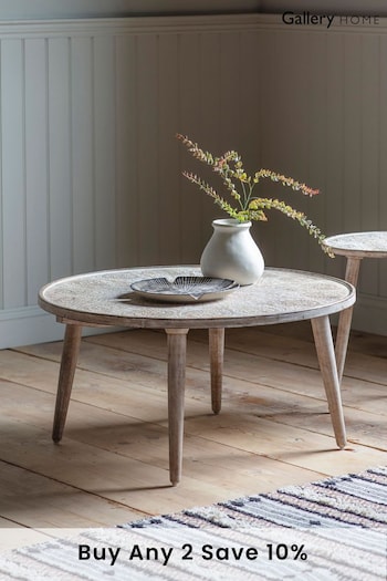 Gallery Home White Agra Round Coffee Table (592589) | £200