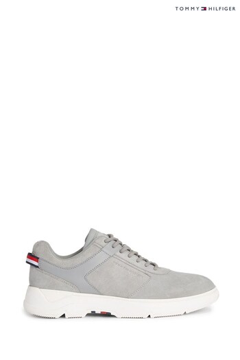 Tommy Hilfiger Silver Suede Hybrid Trainers Shoes (592687) | £140
