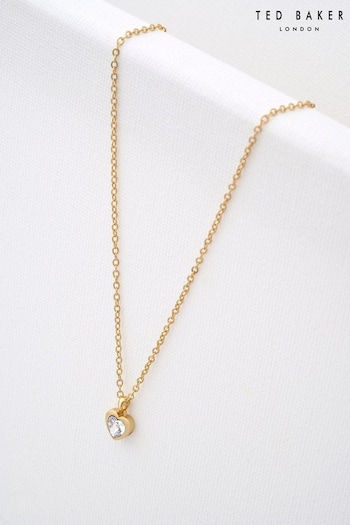 Ted Baker Hannela: Gold Tone Crystal Heart Pendant Necklace For Women (592745) | £30