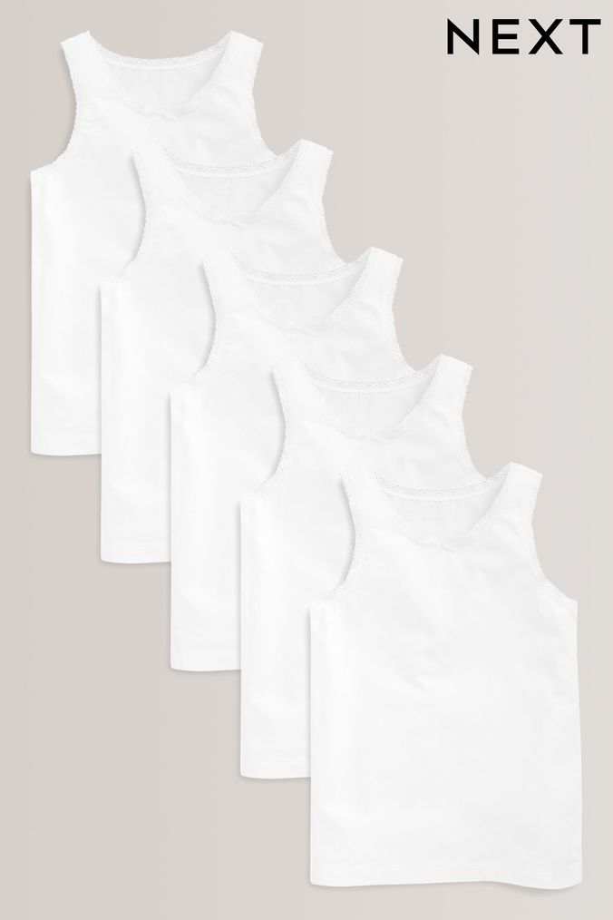 Girls white vest top sale