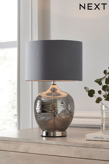 Smoke Grey Drizzle Table Small Lamp (592859) | £48